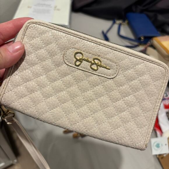 Jessica Simpson Tan and Cream Clutches Faux Letter - Picture 9 of 9